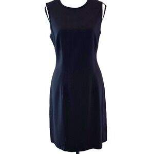 Vintage 90s SL Fashions Little Black Dress Size 10 Satin Back Sheath USA 18x36
